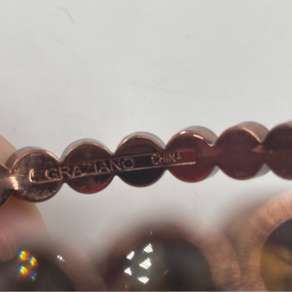 Graziano Set of 2 - Women’s Signed Amber Gemstone 7” Bangle Bracelets. - Picture 7 of 11